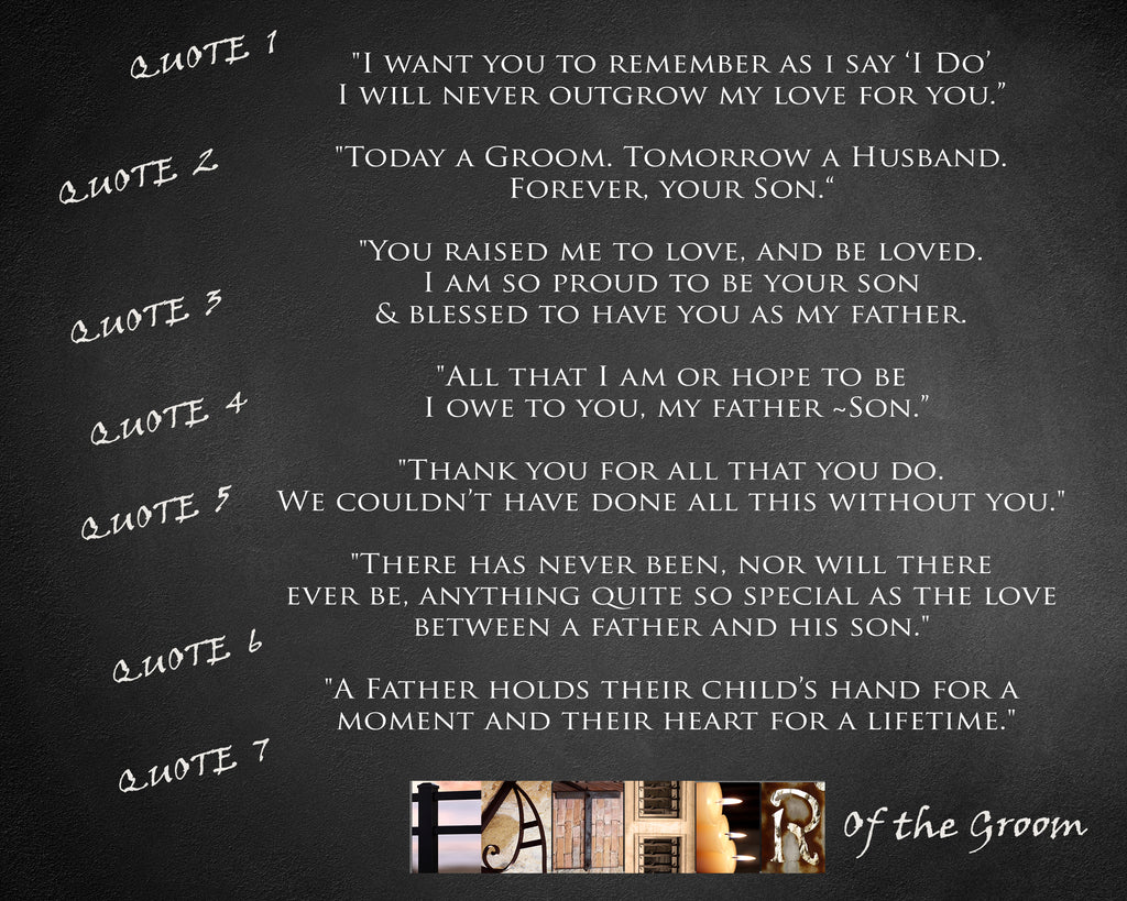 Quote Gift to Dad from son on wedding day