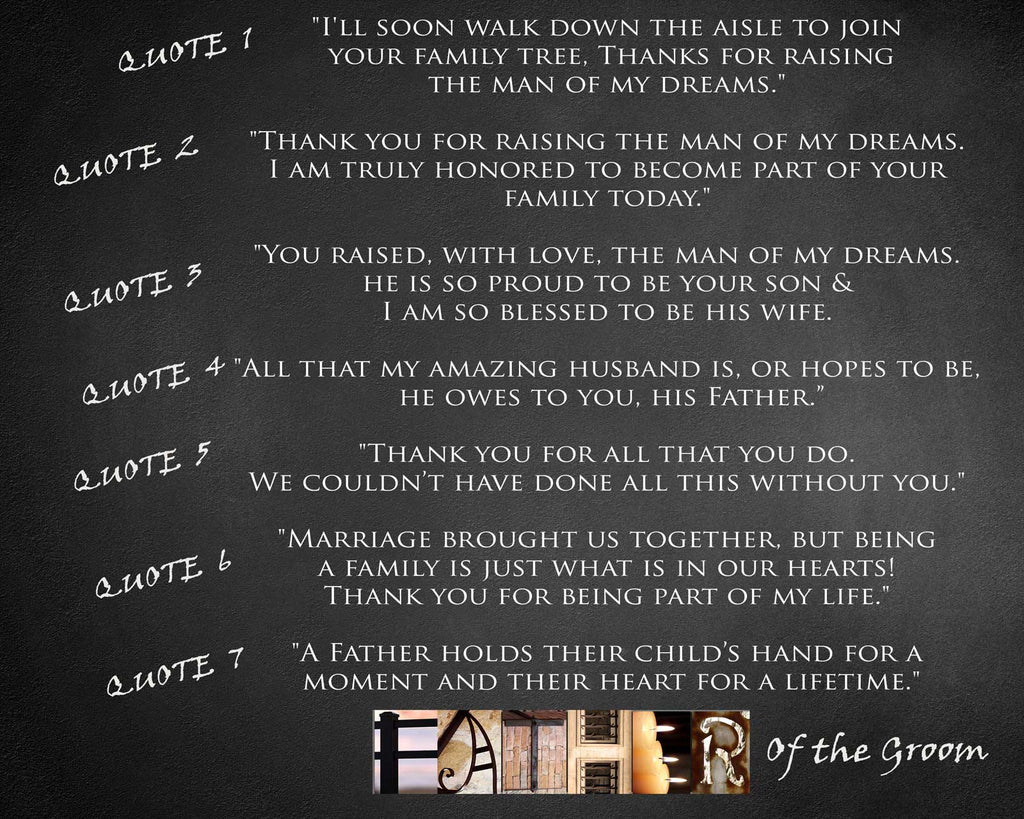 Father of the Groom Gift form Bride quotes