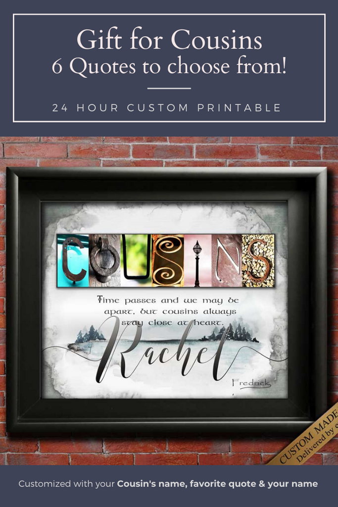 Gift for cousin wall art Christmas birthday