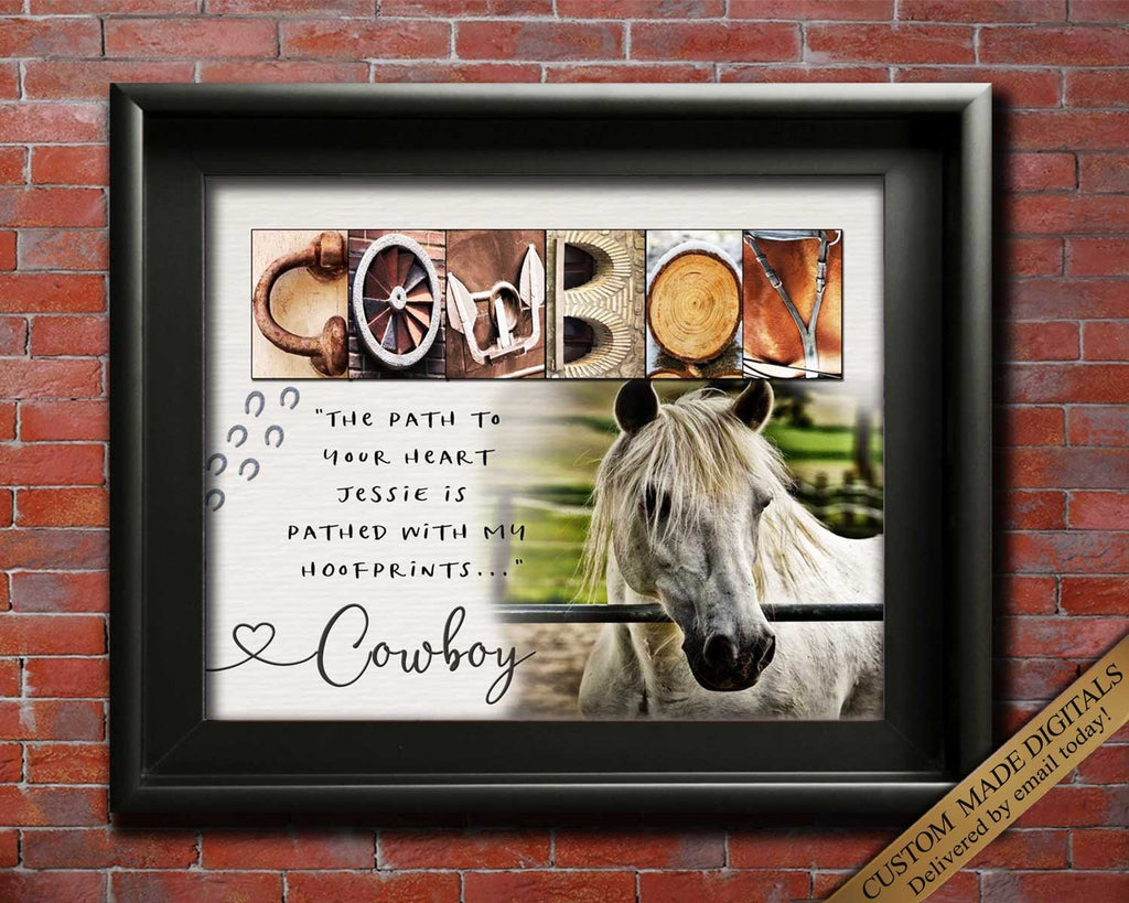 Personalized Gift for Horse lover wall art