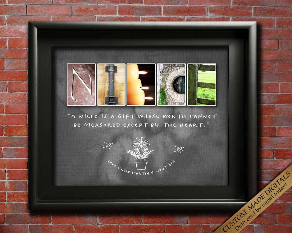Personalized Gift for Niece wall art