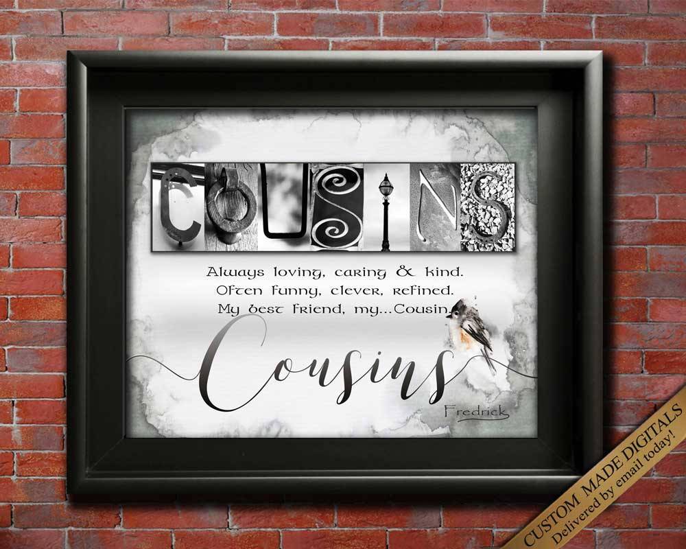 Personalized Gift for cousin wall art