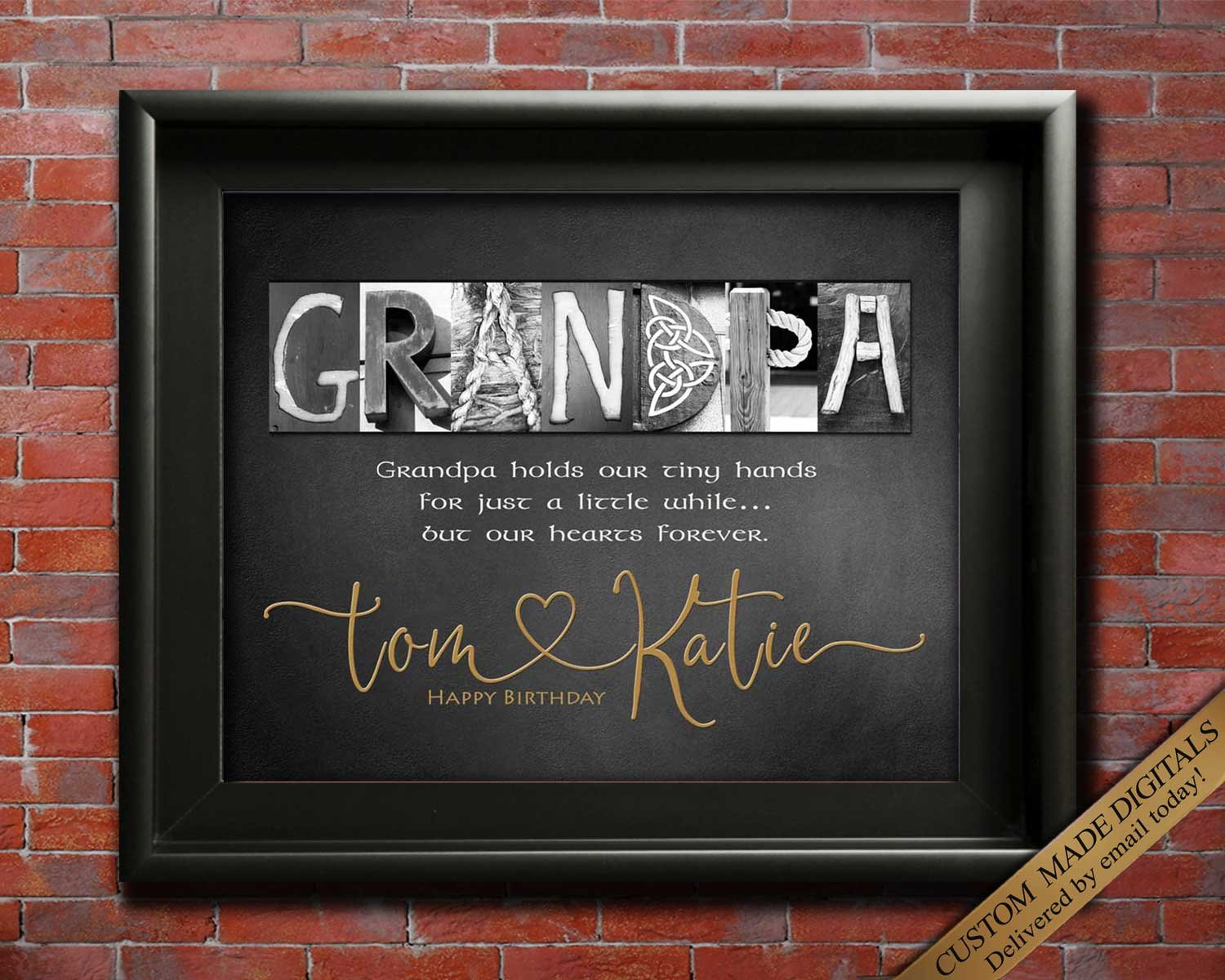 Grandfather gift, Grandpa Gift for Grandpa, Great Grandparents Gifts, –  Letter Art Gifts