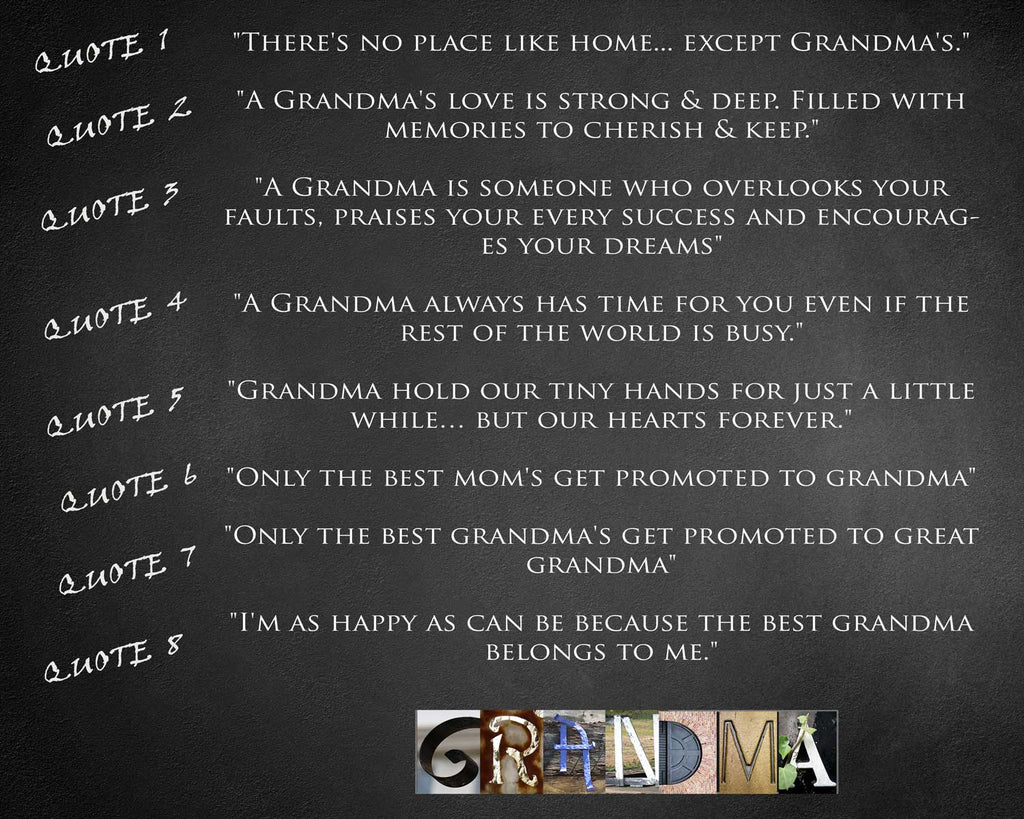 Personalized Wall Art Grandma Gift Quotes