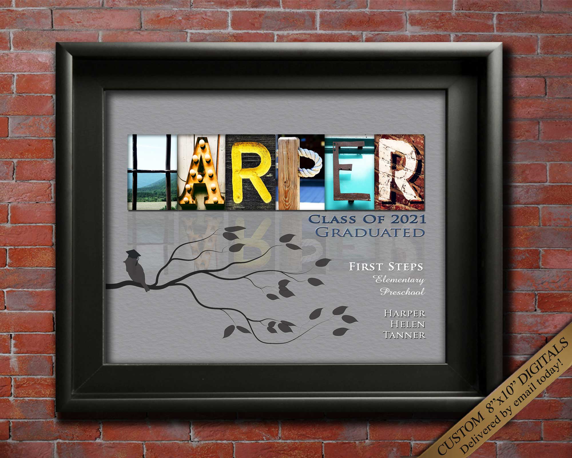 Letter Grad Gift Personalized Graduation Gift College High School Graduation Middle Sch ...