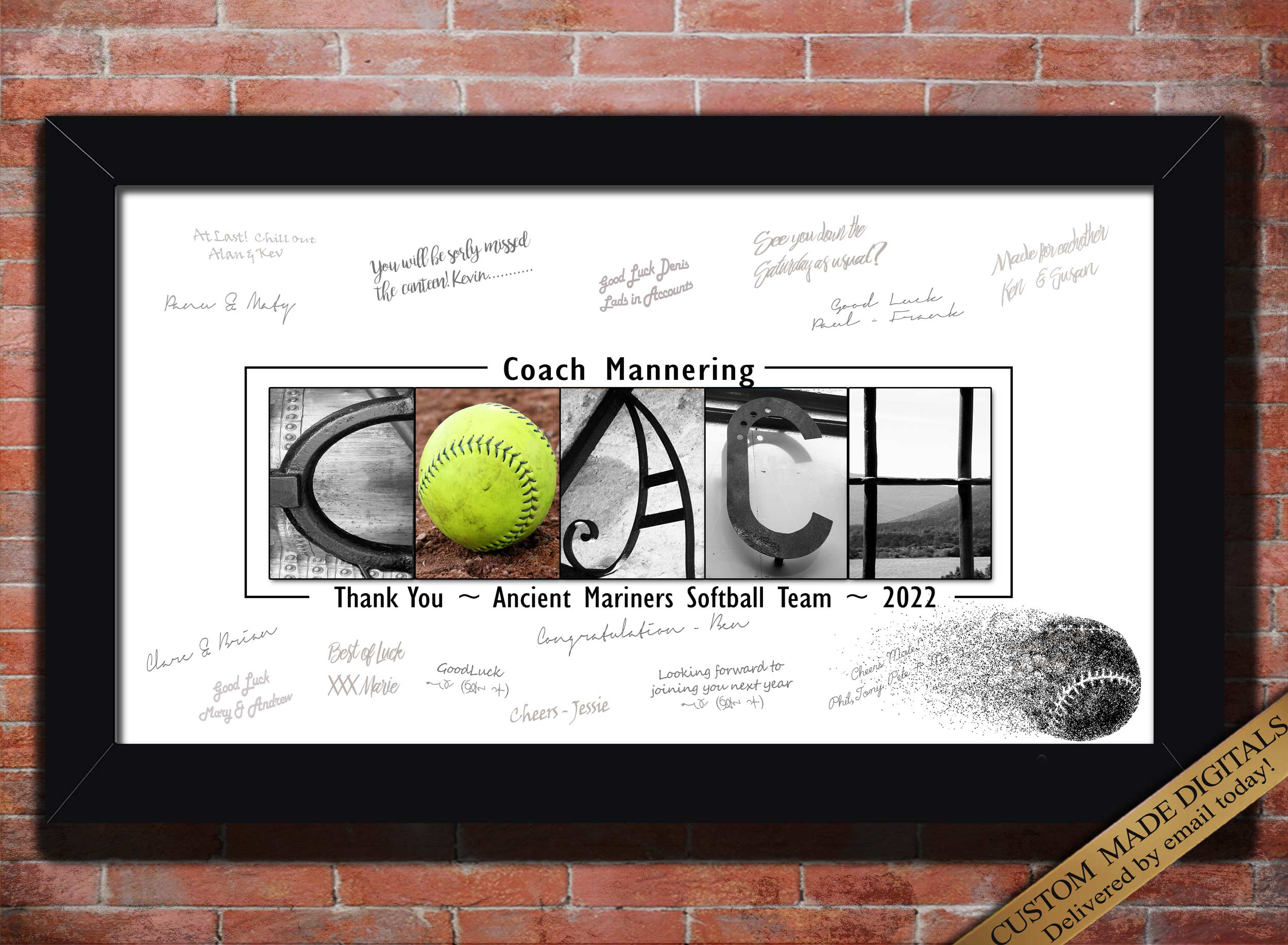 Baseball Coach Thank You Gift End of Season Award Plaque 