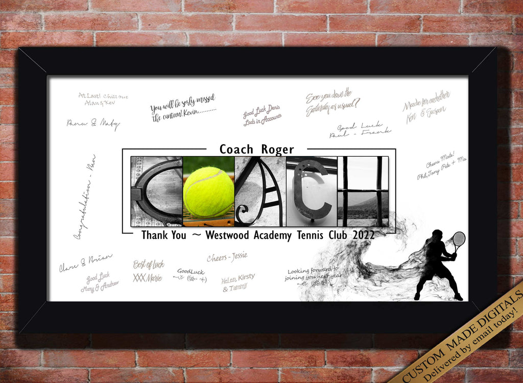 Tennis Coach Thank You Print