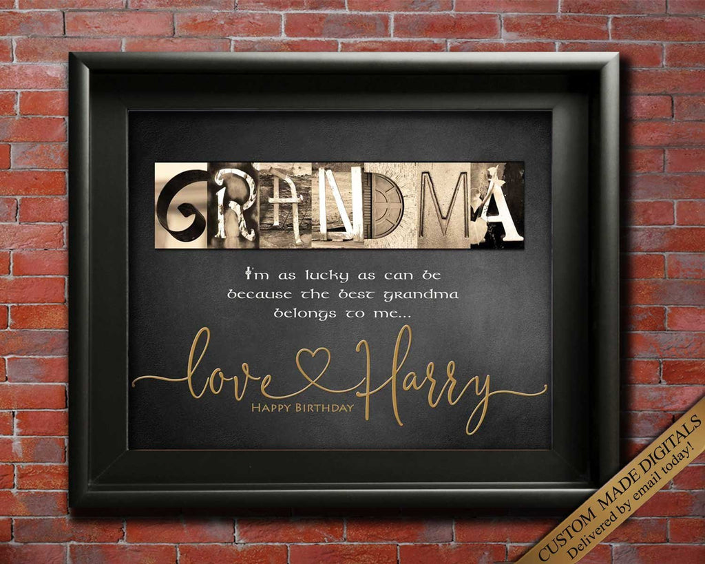 Wall Art Grandma Gift for Birthday