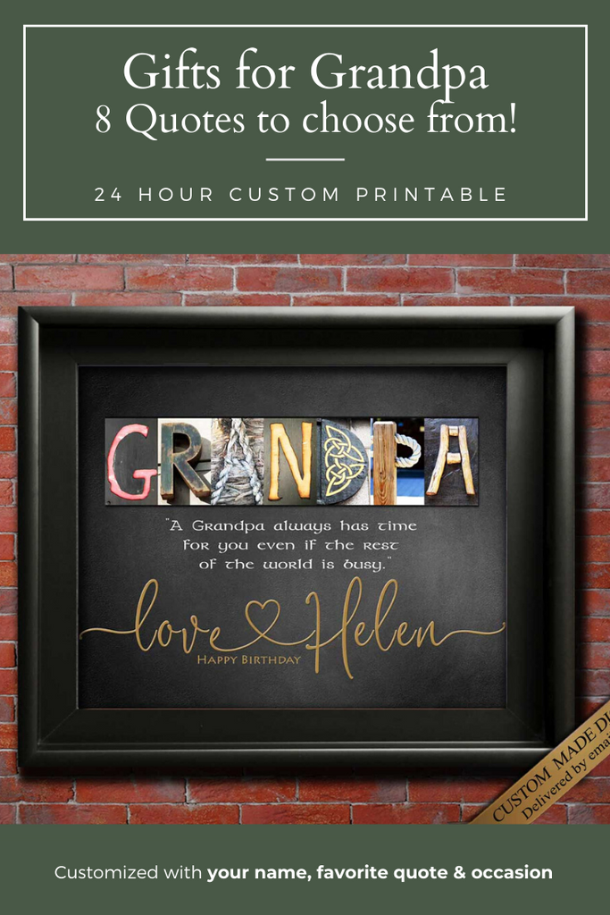 Wall Art Grandpa Gift Personalized Printable