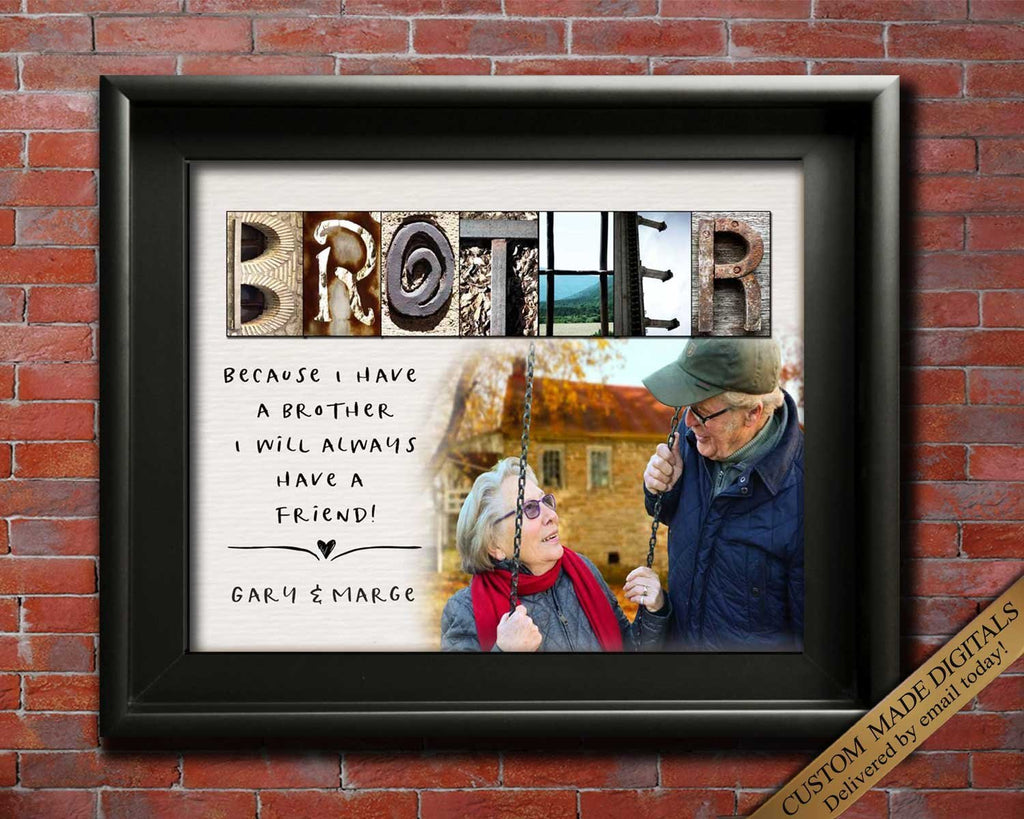 Wall Art brother sister quote gift for Christmas
