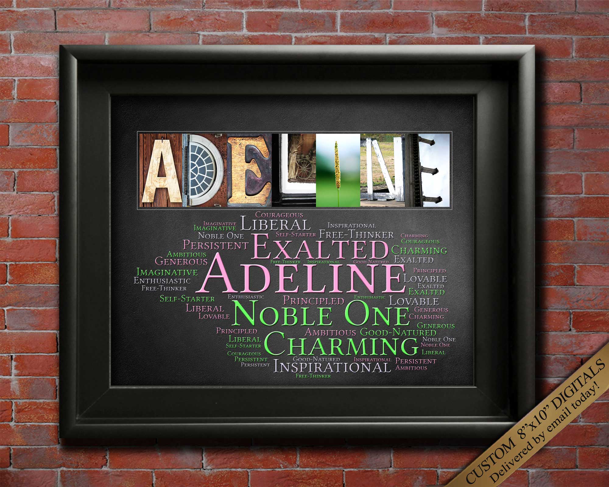Adeline Lettering Sample Adeline Name Meaning Gift | 4 Digital Prints – Letter Art Gifts