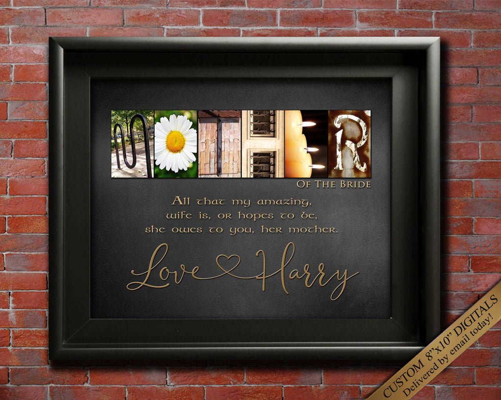Mother Of The Bride Gift from Groom unique wedding wall art