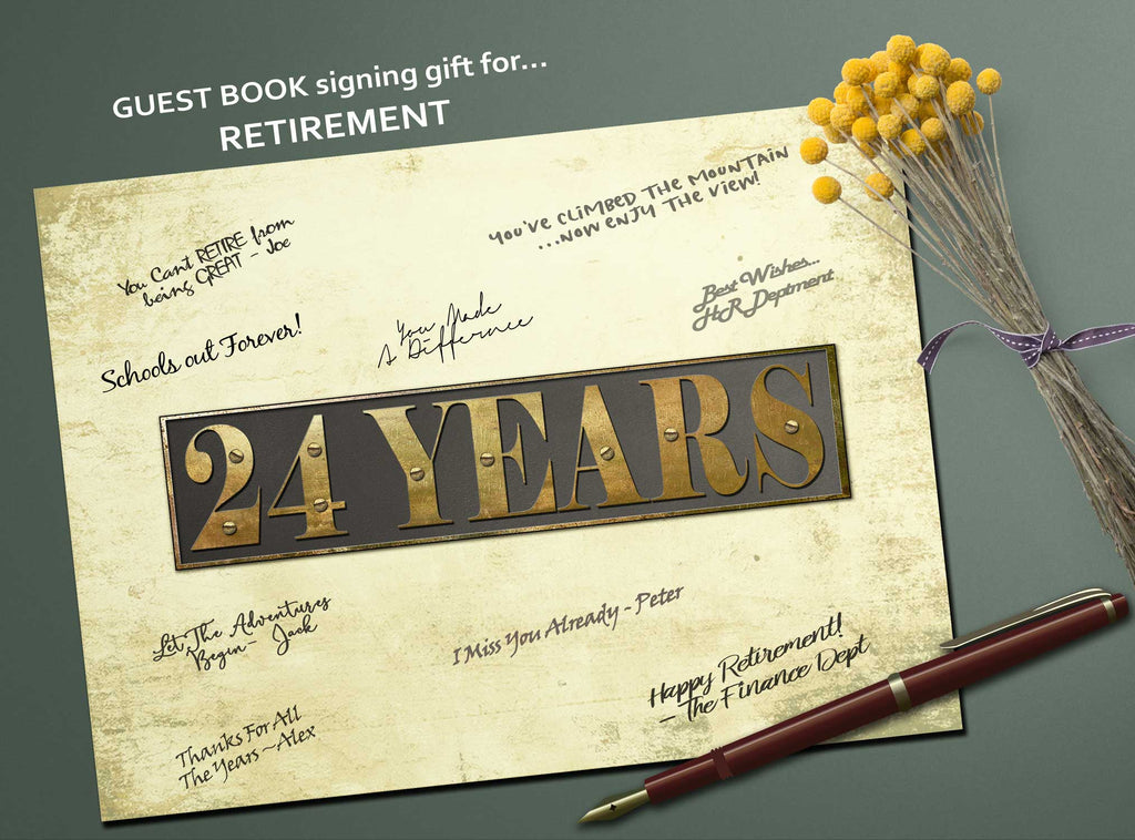 Retired after 22 Years service Wall Art Printable guest book