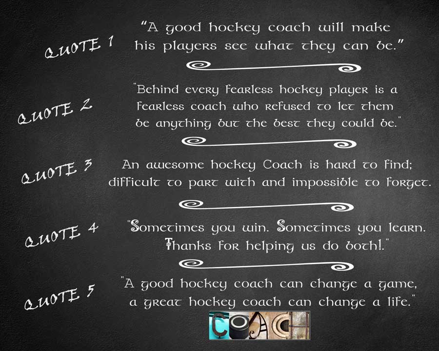 Hockey Coach Quotes Letter Art Gifts