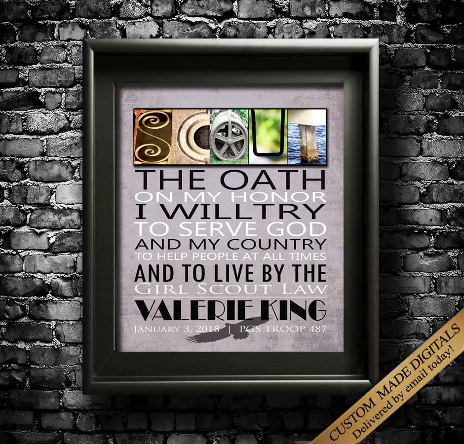 Girl Scout Oath Gift Wall Art