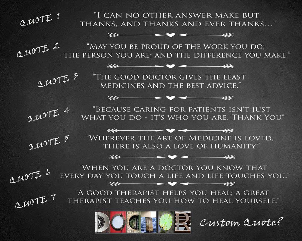 Letter Art Gifts Doctor Quotes