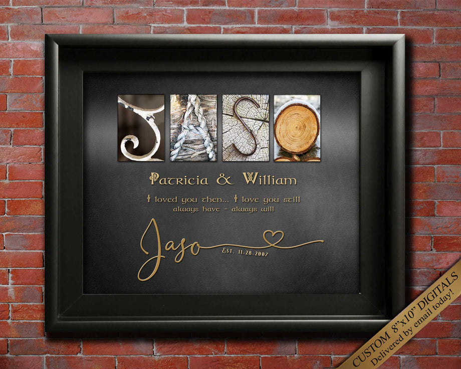 Wedding Gift For Couple, Custom Made Anniversary Gifts Any Surname A-Z –  Letter Art Gifts